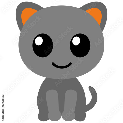 Cute Baby Cat Kawaii Chibi Cartoon Style. Design Illustration Element for Decoration or Ornament in Artwork or Other Festival