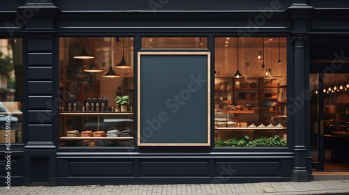 Mockup outdoor wall store shop sign