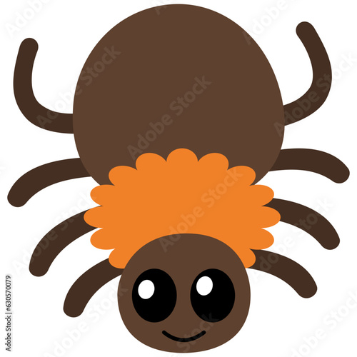 Cute Baby Spider Kawaii Chibi Cartoon Style. Design Illustration Element for Decoration or Ornament in Artwork or Halloween Festival