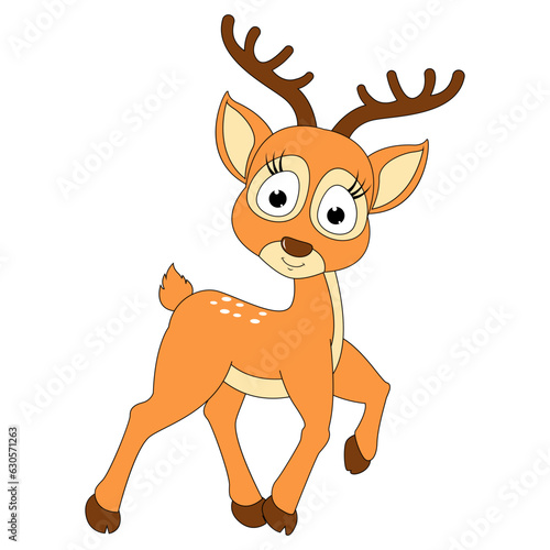 cute deer animal cartoon illustration © Curut Design Store