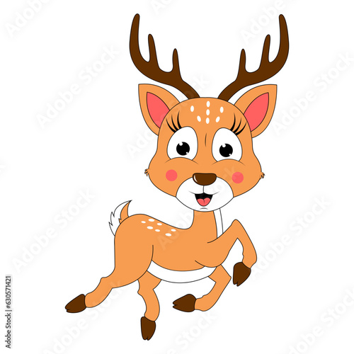 cute deer animal cartoon illustration