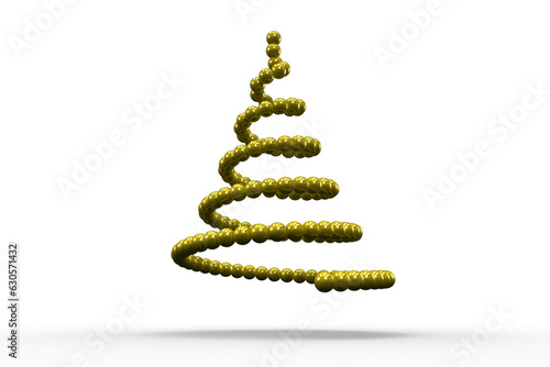 Digital png illustration of spiral from yellow balls on transparent background