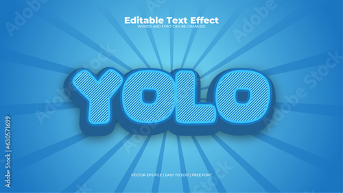 Yolo blue editable text effect