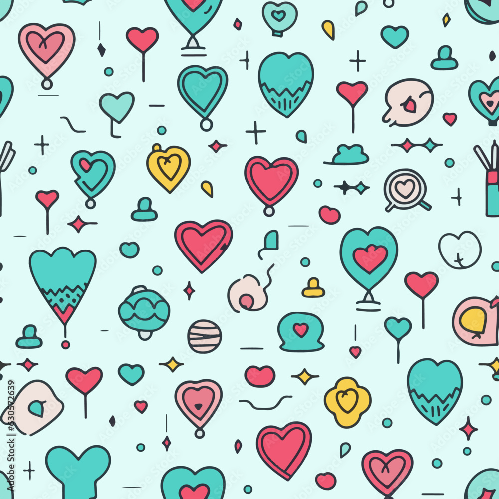 Simple love handdrawn doodle seamless pattern Simple love handdrawn doodle seamless pattern