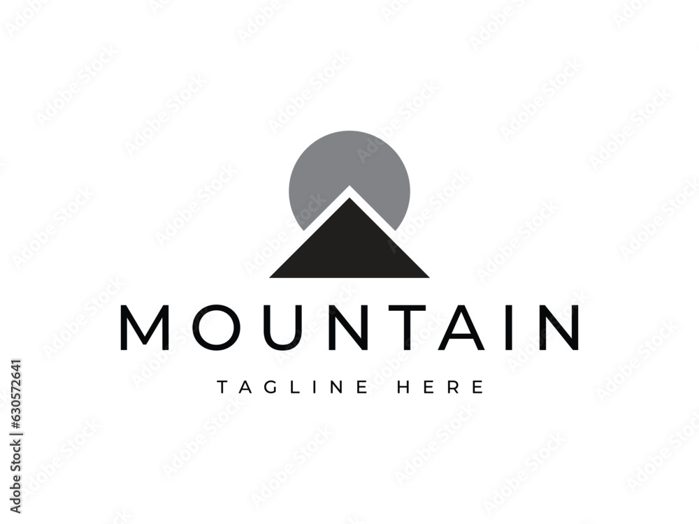 minimal mountain sun logo design minimal mountain sun logo design