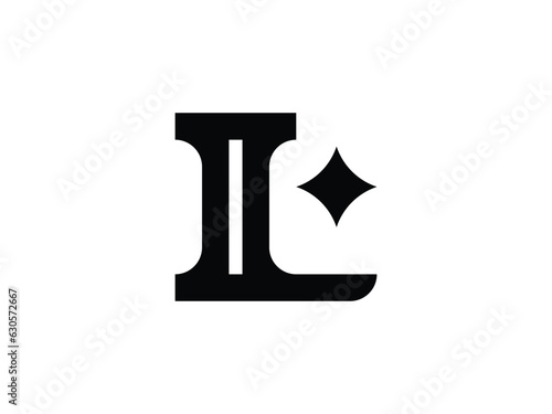 luxury letter L with star logo design