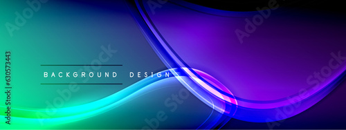 Vector abstract background - liquid transparent bubble shapes on fluid gradient with shadows and light effects
