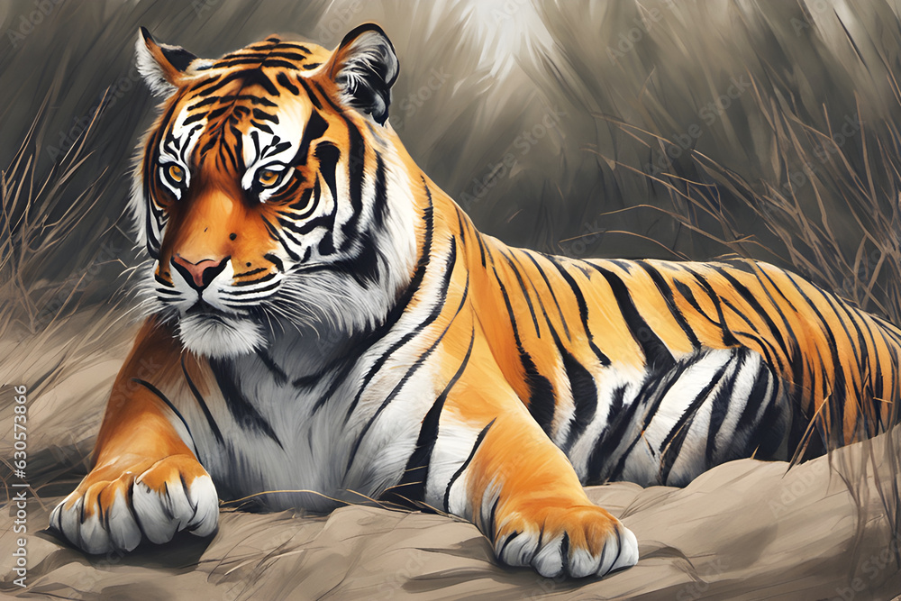 tiger in the woods. Generative AI tiger in the woods. Generative AI