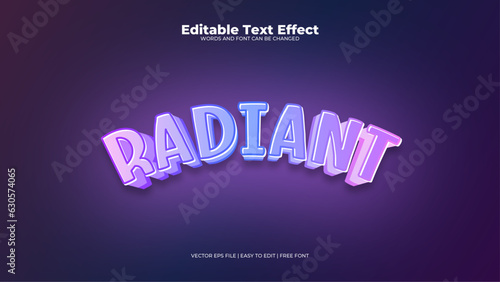 Radiant dark purple glowing editable text effect