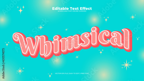 Whimsical blue sparkling editable text effect