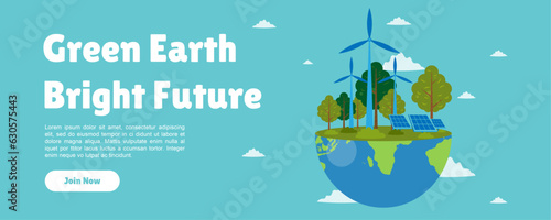 Banner design for sustainable development and eco-friendly concept, with message about the importance of green cities and the commemoration of  World Environment Day.