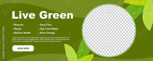 Banner design for sustainable development and eco-friendly concept, with message about the importance of green cities and the commemoration of  World Environment Day.