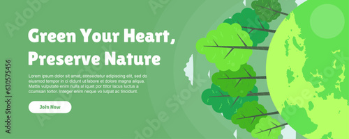 Banner design for sustainable development and eco-friendly concept, with message about the importance of green cities and the commemoration of  World Environment Day.