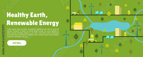 Banner design for sustainable development and eco-friendly concept, with message about the importance of green cities and the commemoration of  World Environment Day.