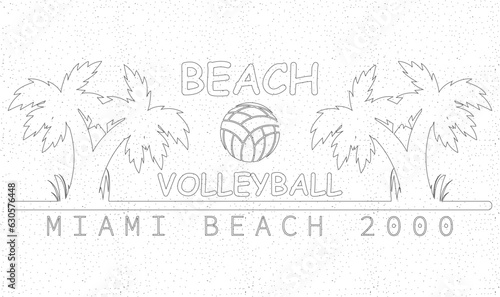 Beach Volleyball t-shirt design line art