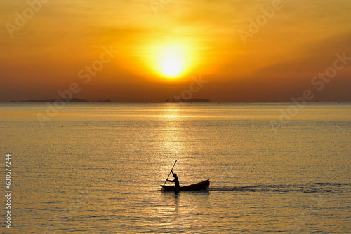 Fishermen go fishing in the morning when the sun rises.
