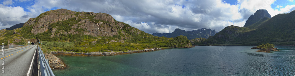 Landscape on the Scenic Route Andoya in Troms og Finnmark county, Norway, Europe
