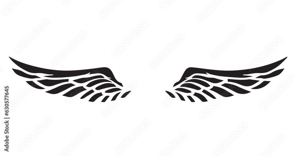 Fototapeta premium Silhouette Angel Wings Vector