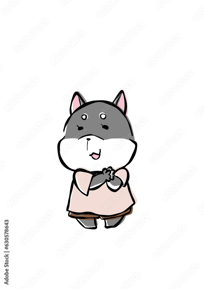 わんこと吹き出しとお花
わんこと吹き出しとお花