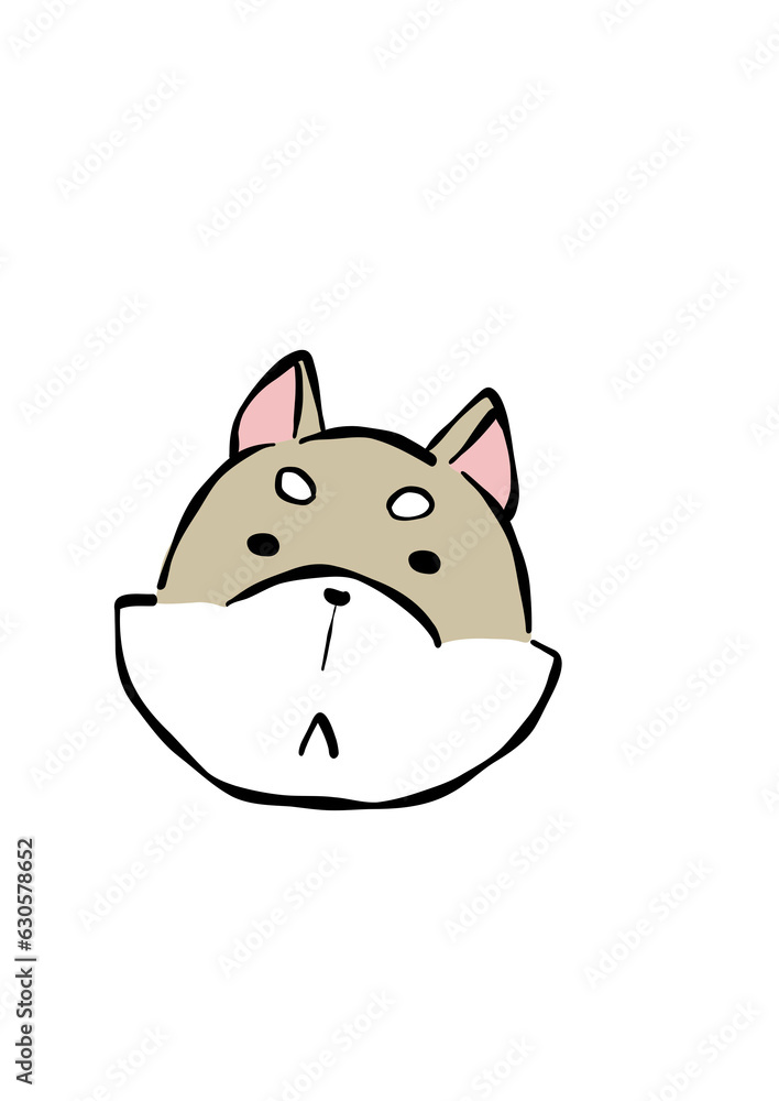 わんこと吹き出しとお花
