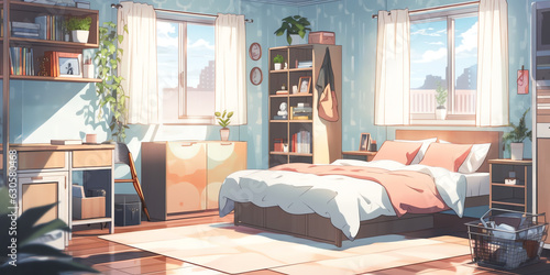 TRPGやゲームの背景として使える現代的な部屋