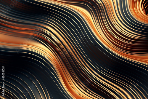 Obraz na płótnie A smooth 3d wavey ripple effect background texture in gold
