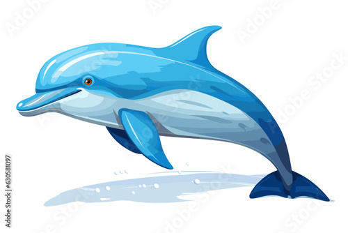 dolphin vector art still life painting flat illustration