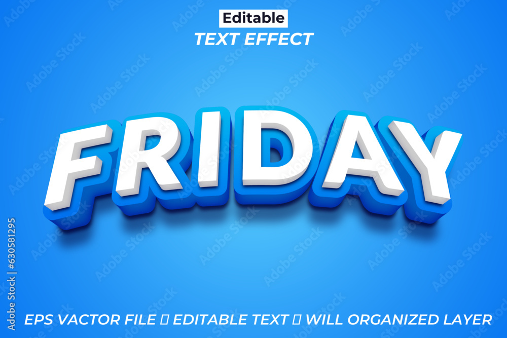 Free vector editable Friday text effect, 3d text effect	