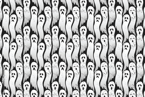 Seamless pattern of ghost, scarry night for halloween party background