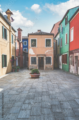 Tranquil scene with the colorful houses in Burano island, Venice © Cristi