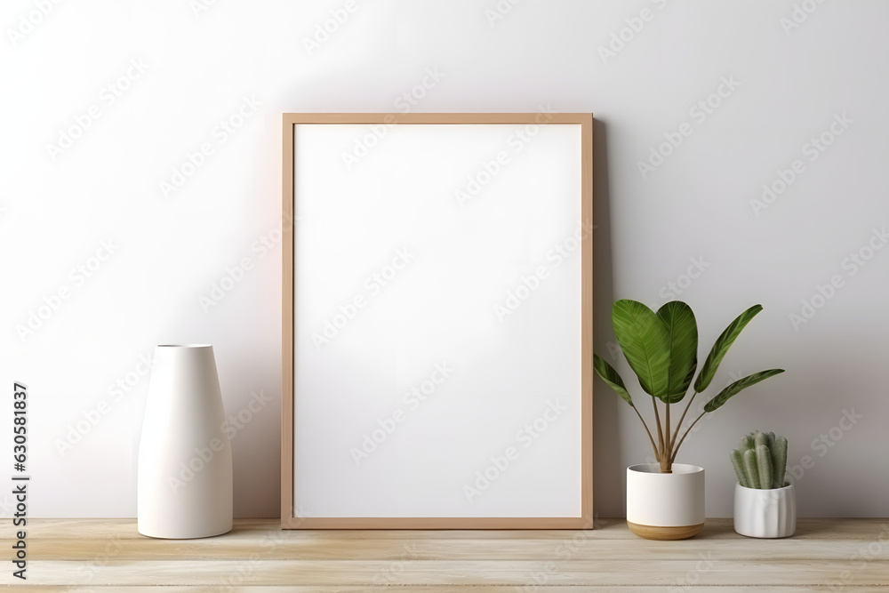 Clean and Inviting Interior Setting Frame Mockup, generative ai Clean and Inviting Interior Setting Frame Mockup, generative ai