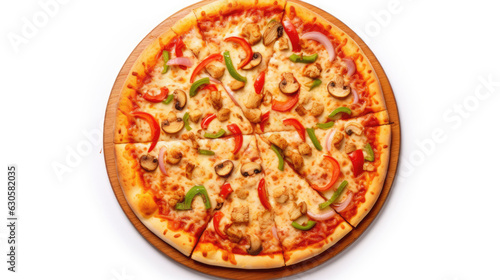 Pizza isolated on white black background