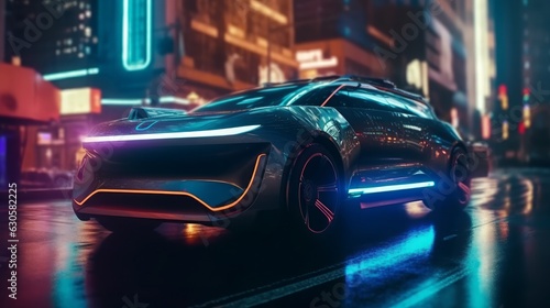 Revving the Streets: Exploring the Thrills of Urban Auto Culture with Retro and New Cars, generative AI © Aleksandr