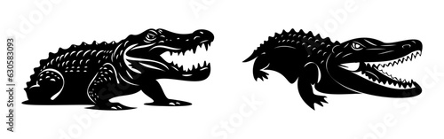 Crocodile line icon. Skin  alligator  teeth  predator  nile  reptile  mouth  tail  animal. Black vector icons on a white background for Business