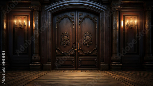 Wooden fantasy doors door brown wood © stocker