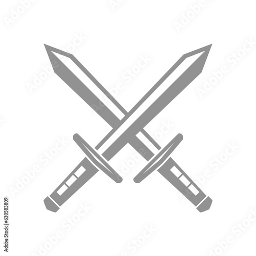 Crossed sword logo icon design vector flat isolated illustration