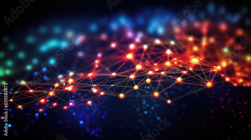 Network connection fiber optic , Abstract futuristic network lines background , Network technology abstract concept , Created with Generate Ai Technology © Atchariya63