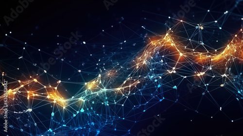Network connection fiber optic , Abstract futuristic network lines background , Network technology abstract concept , Created with Generate Ai Technology