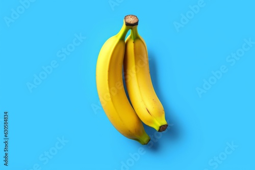 青背景のバナナ：AI作品 