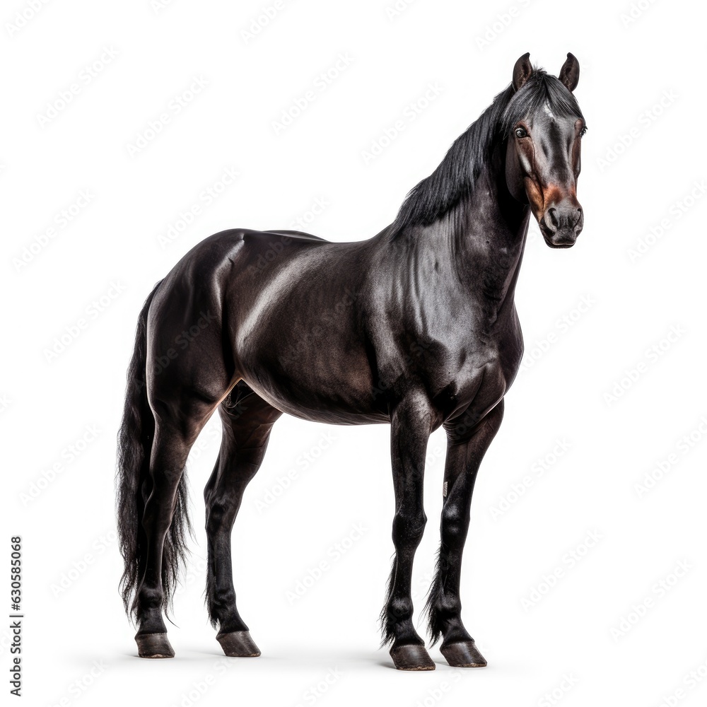 Majestic Stallion: Graceful Equine Beauty on a White Background