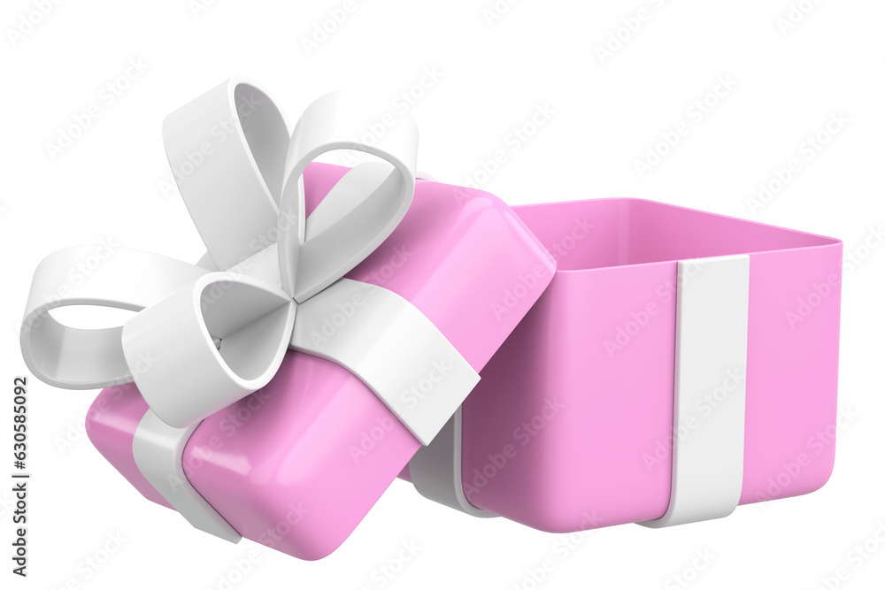 Opened gift box. 3D gift box. 3D illustration. Opened gift box. 3D gift box. 3D illustration.