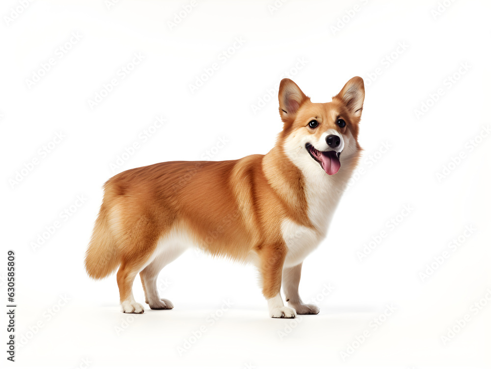 The Corgi is one of the oldest breeds of dogs from Wales. In the past they were used as herding dogs and livestock. They are guard dogs and loyal friends. Generative AI. Illustration. The Corgi is one of the oldest breeds of dogs from Wales. In the past they were used as herding dogs and livestock. They are guard dogs and loyal friends. Generative AI. Illustration.