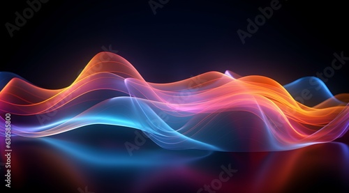 Vibrant Waves Background with Colorful Festive Elements and Copy Space, Generative AI