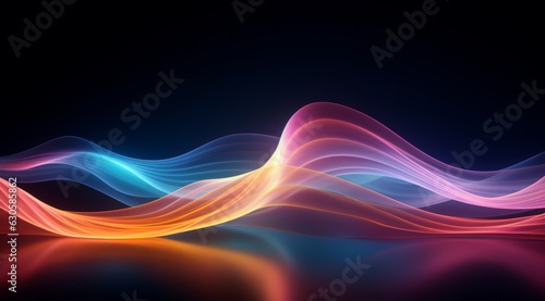 Vibrant Waves Background with Colorful Festive Elements and Copy Space, Generative AI