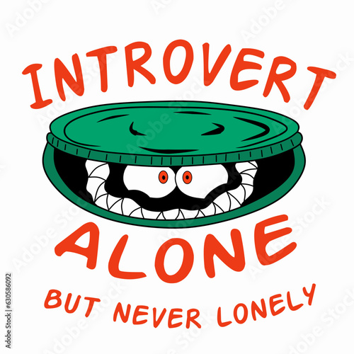 illustration of an background, introvert alone but never lonely