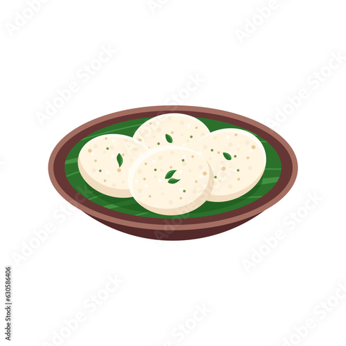 Idli,  savoury rice cake, originating from South India, popular as a breakfast food in Southern India and Sri Lanka.