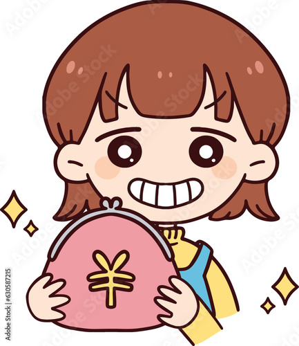大きな財布を持った主婦