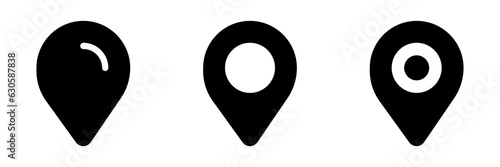 Pin location icon set for map and navigation