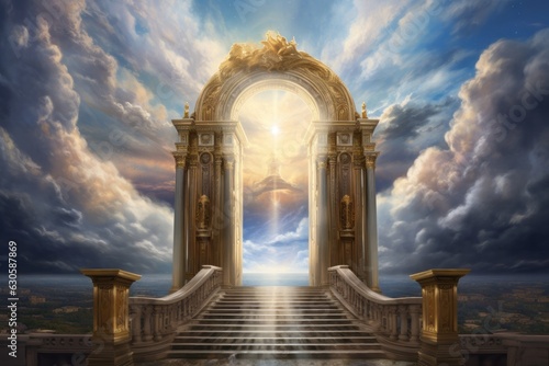 Mystical Doorway to Infinite Possibilities in the Cloudy Sky, Generative AI
