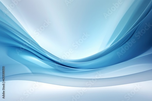 Blue Wave Abstract Background with Light Blue Accents on Gray Background, Copy Space, Generative AI